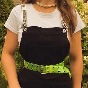 Neon Green Eyelet Belt